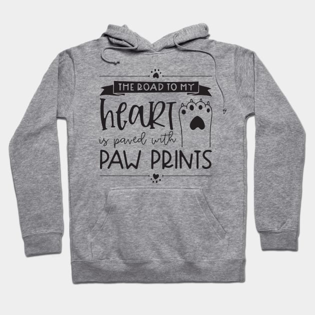 Heart Paw Prints Hoodie by Creative Style Studios